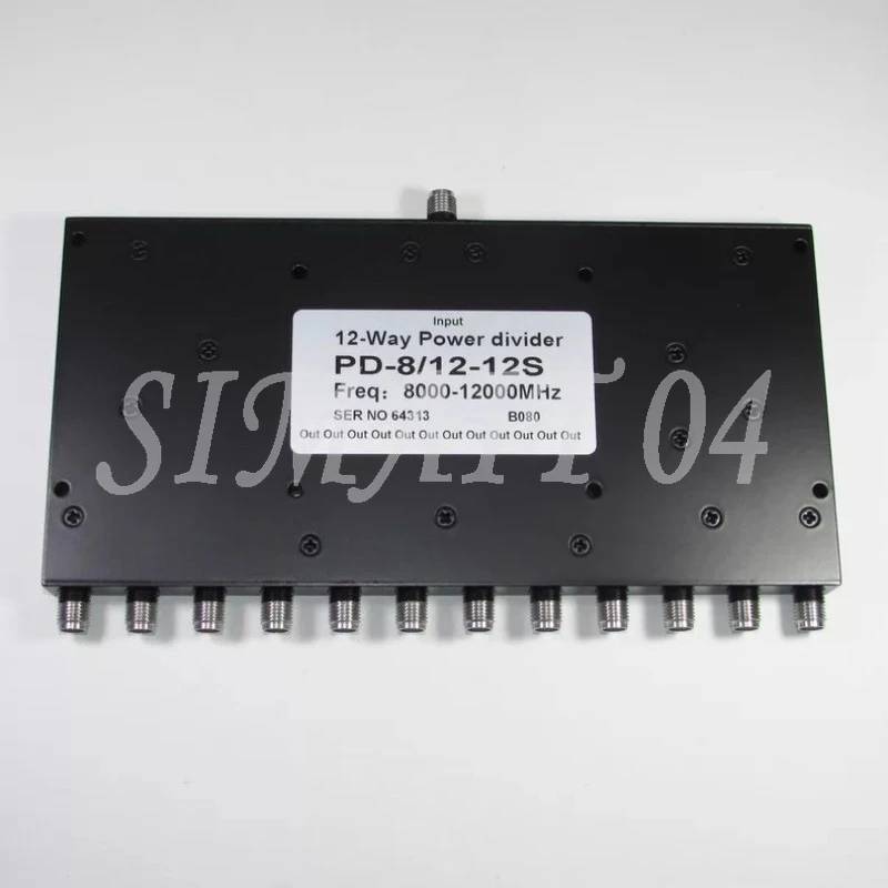 PD - 8/12-12 S 8-12GHz 20W X-Band, Microwave SMA One Minute 12 Power Divider
