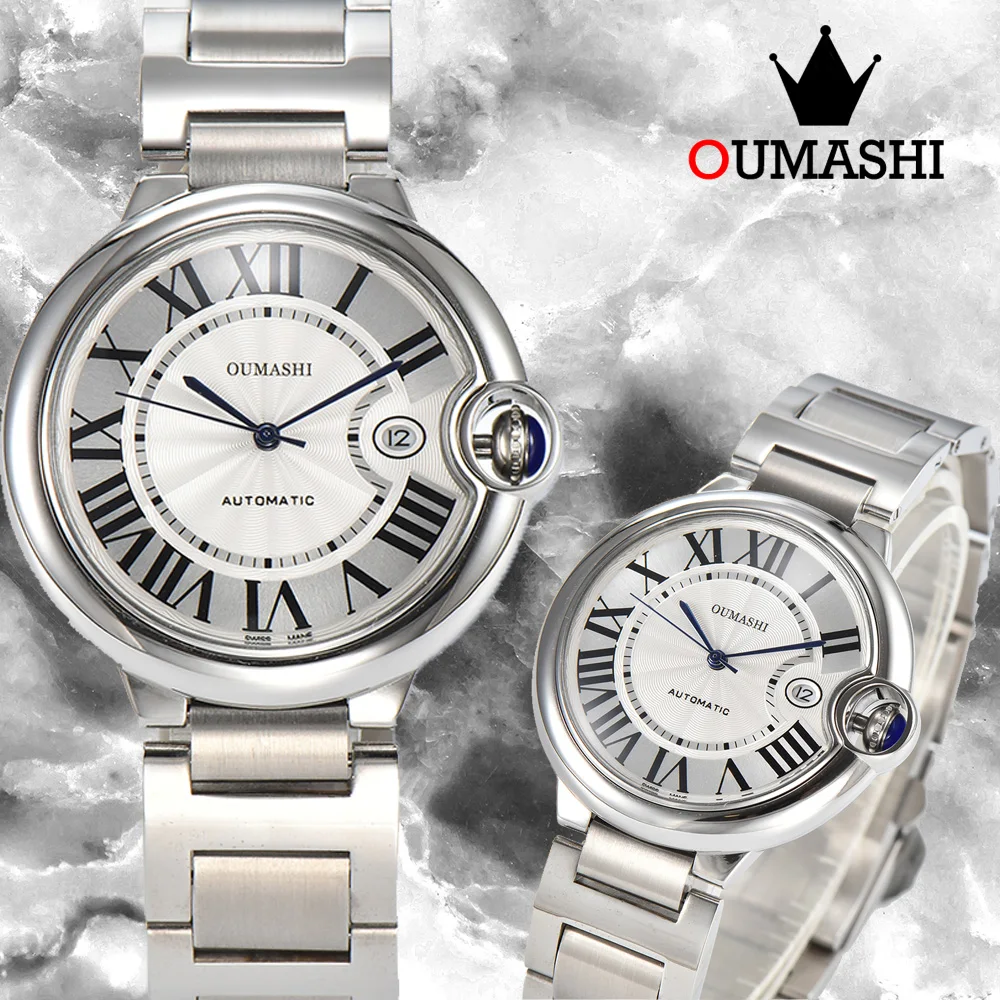 OUMASHI-42mm/36mm MIYOTA8215 Watch a casual fashion couple waterproof sapphire glass mechanical watch for men and women