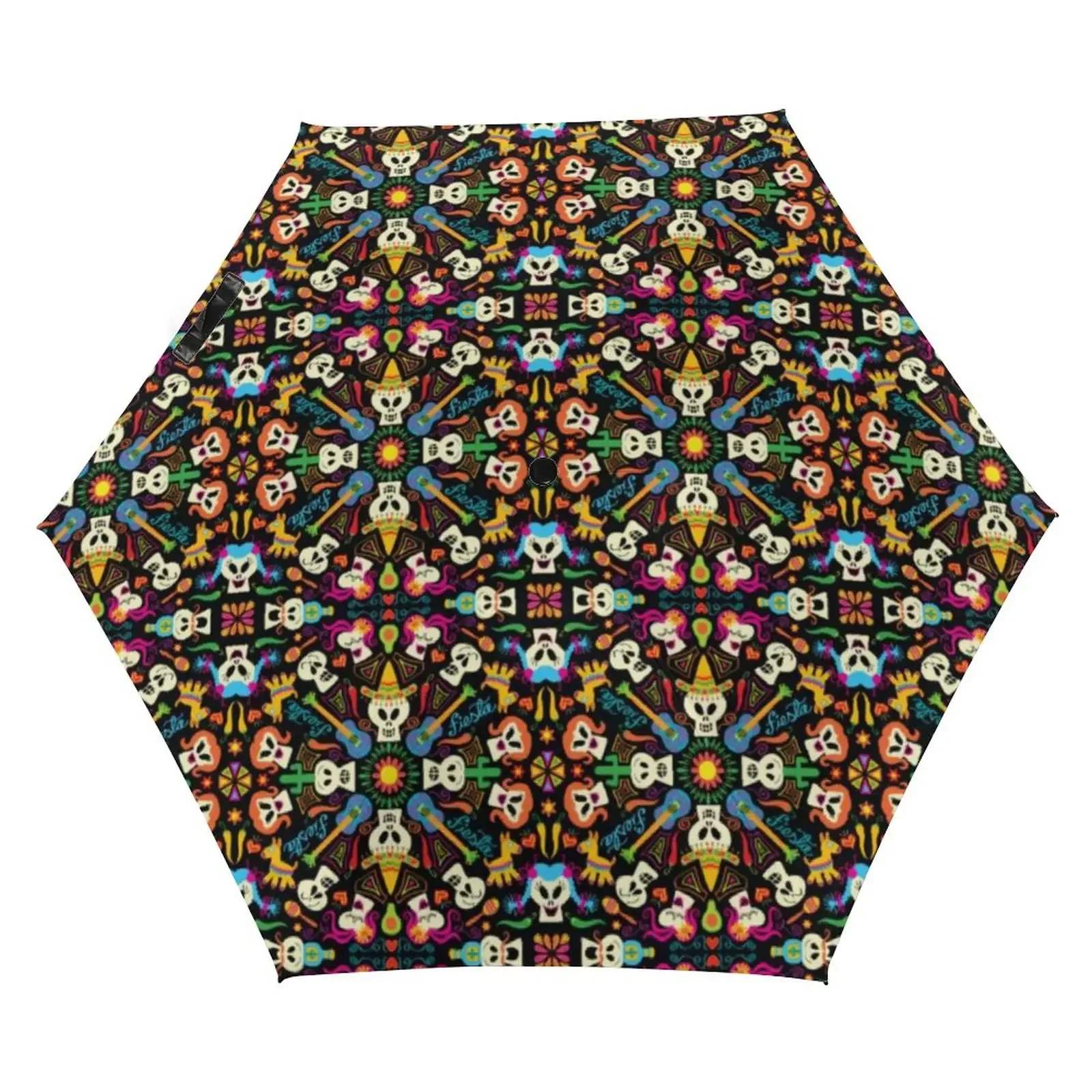 Colorful Mandala Floral 3 Fold Manual Umbrella Diamond Tile Mandalas Geometric parasol Umbrella UV Protection Umbrellas