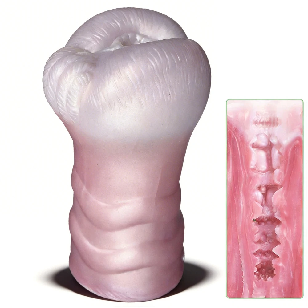 GEEBA Realistic Animal Wolf Design Male Masturbator Ultra-Soft Silicone Men's Stroker Cup Realistic Vagina Pocket Pussy Onahole