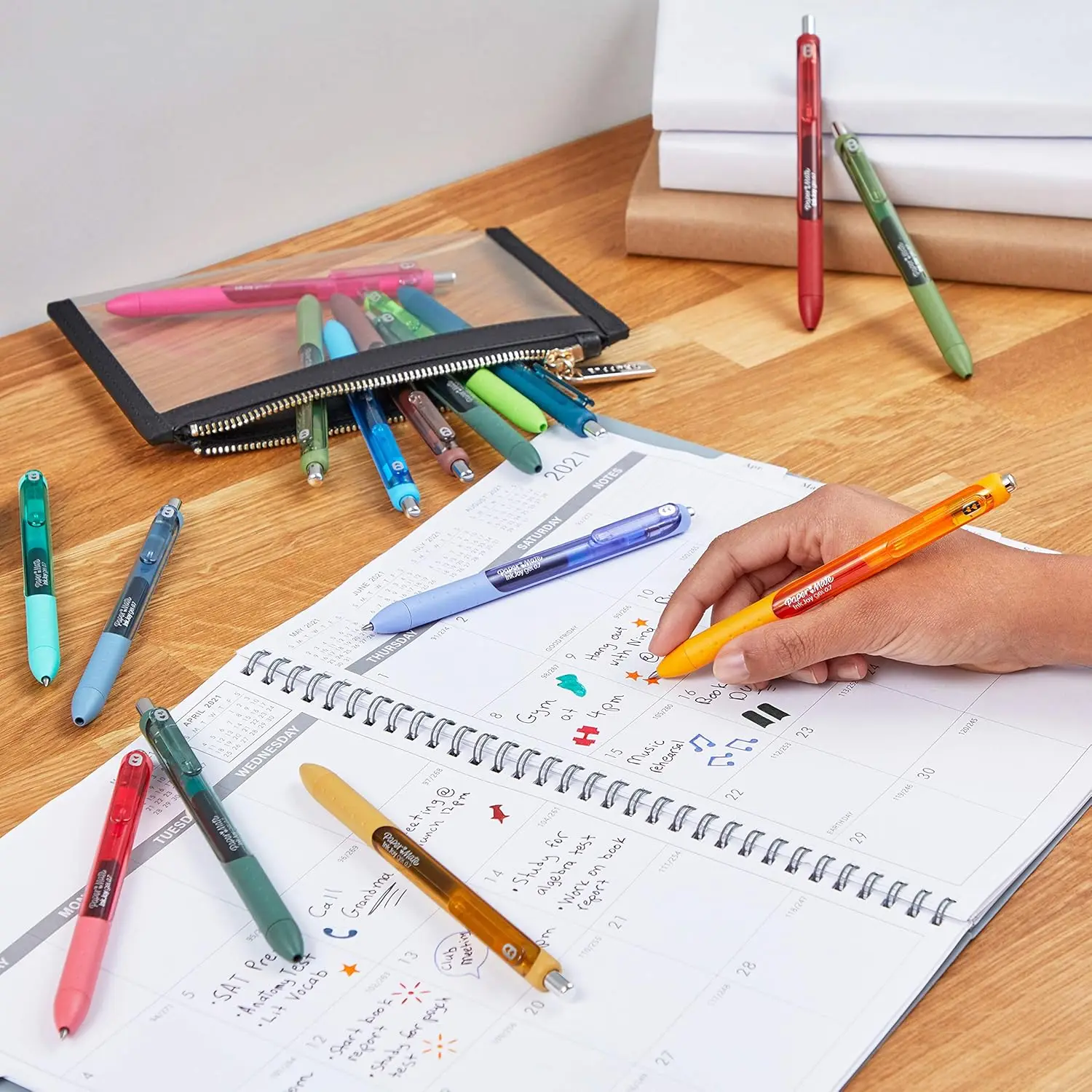 أقلام جل نابضة بالحياة مقاس 0.7 مم - مجموعة 14 لونًا للكتابة والرسم