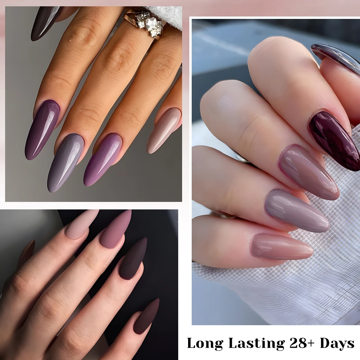 VOKY Juego de 8 piezas de gel para uñas, adecuado para inmersión de curado UV/LED, ideal para manicura DIY para niñas y mujeres