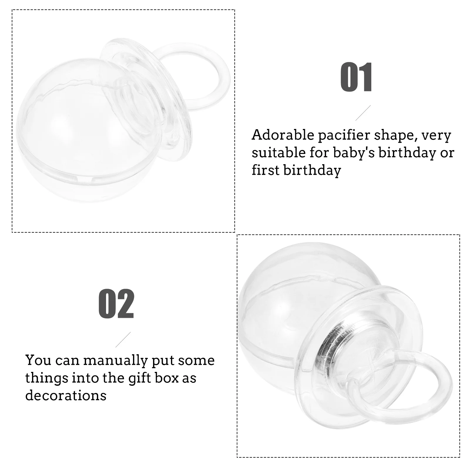 

12Pcs Baby Birthday Candy Boxes Fine Workmanship Excellent Texture Practical Storage for Parties and Celebrations