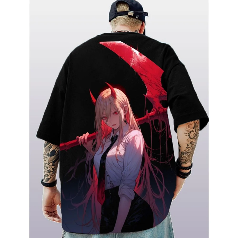 Oversized 3d Print Anime T Shirt Men Summer Hip Hop Casual Top Breathable Loose Men\'s T-Shirt Retro High Street Short Sleeved