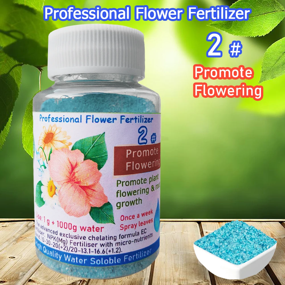 

Flower Fertilizer Bottle for Root Growth NPK High Phosphate Water Soluble Promote More Flowers 2# 100g