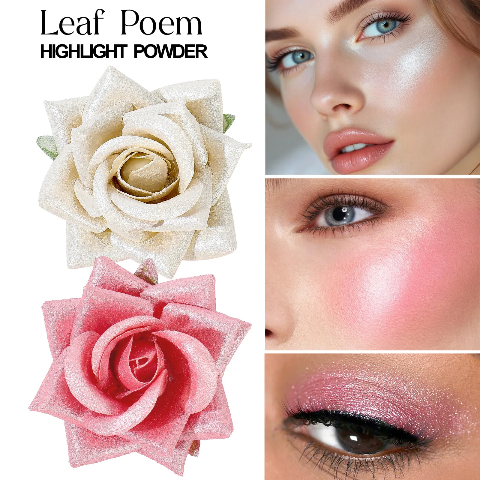 

5-Shade Rose Petal Blush 3D petal rose Makeup Blush highlighter Blusher Makeup Products real Rose Flower Blush Cosmetics Women