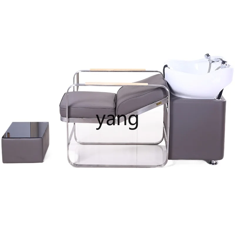 LMM  Hair Saloon Dedicated Flushing Bed Ceramic Basin Salon Hair Salon Lying Flat Hair-Washing Chair