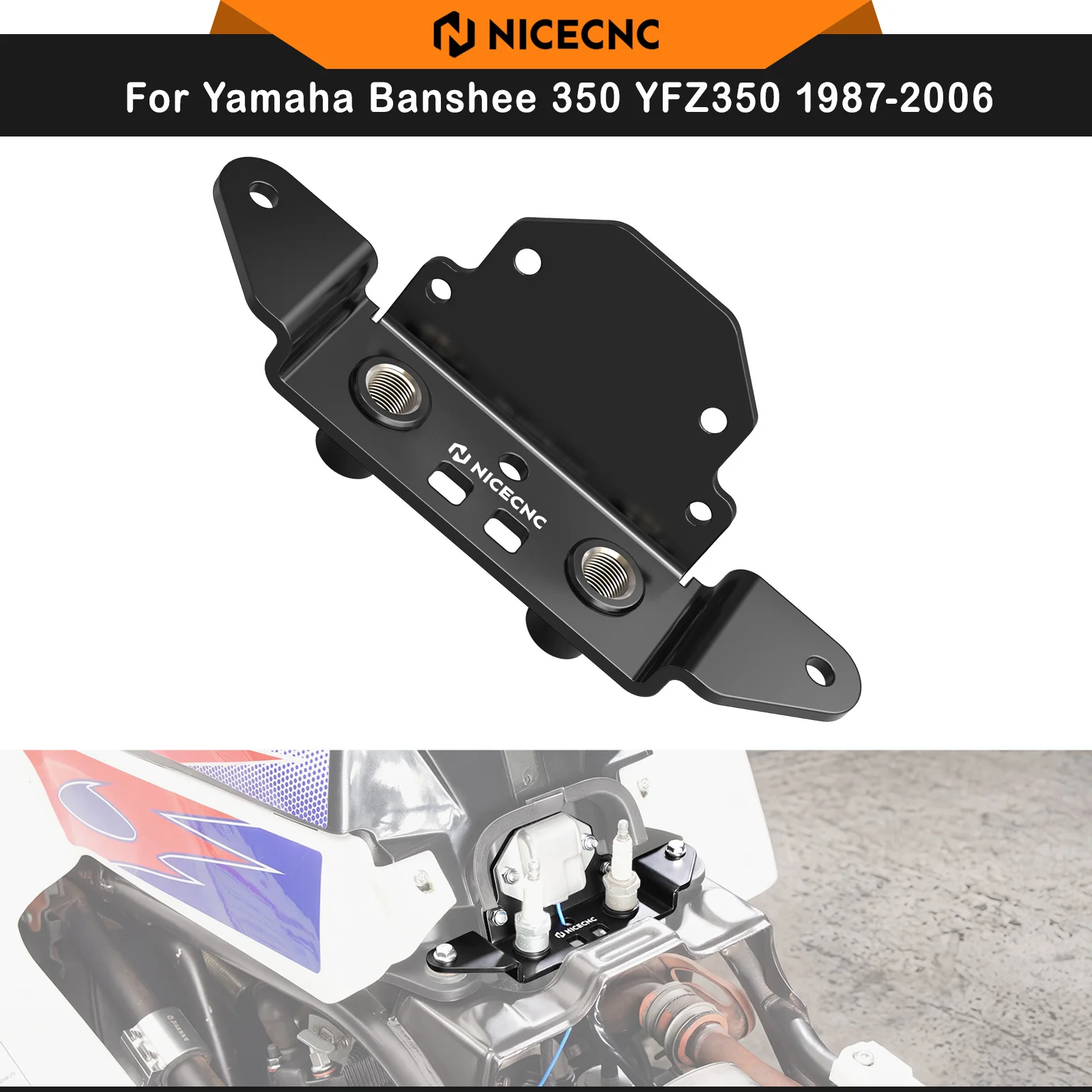 NICECNC For Yamaha Banshee 350 YFZ350 1987-2006 Gas Tank CDI VREG Key Relocation Bracket Kit Aluminum ATV Mounting Hardware