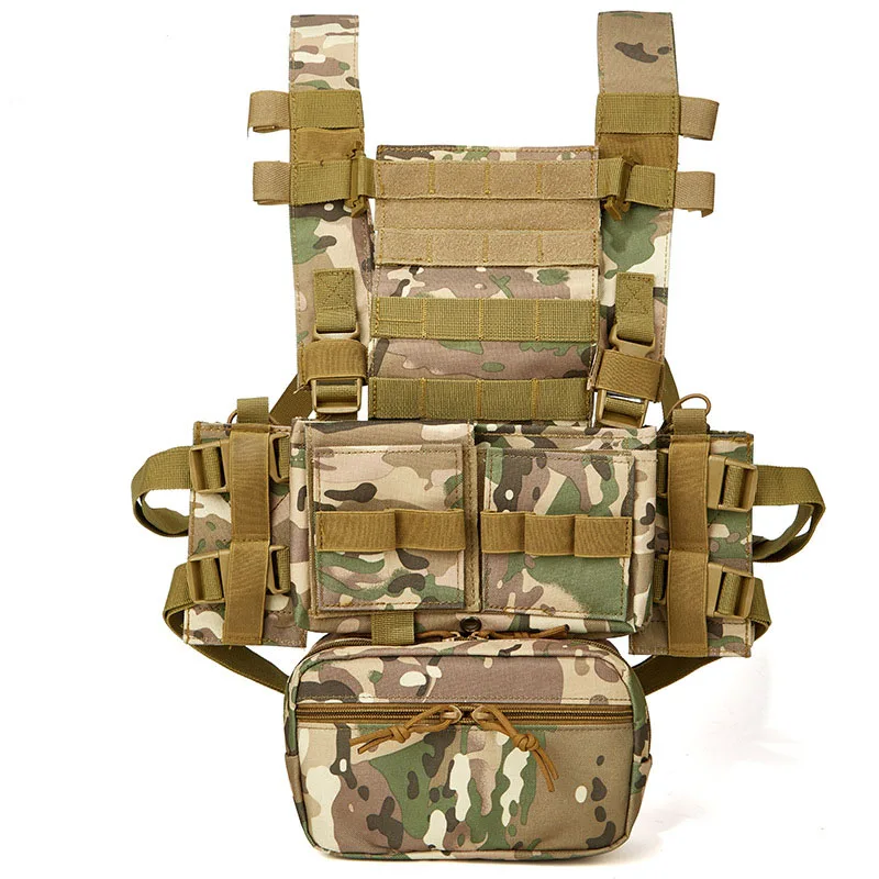 

Combat Tactical Molle Vest Ammo MK3 Chest Rig Removable Hunting Airsoft Paintball Gear Vest With AK 47/74 Magazine Pouch