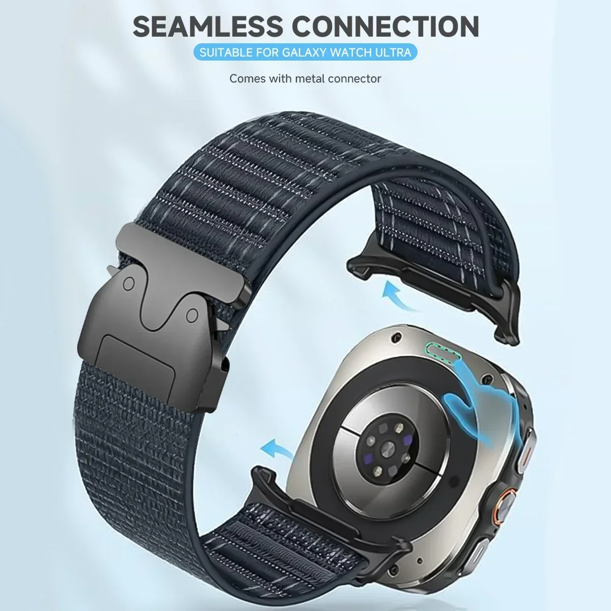 Nylon Sports Strap for Samsung Galaxy Watch 7 Ultra 47mm Adjustable Loop Bracelet for Galaxy Watch 7 Ultra Band Wristband Correa