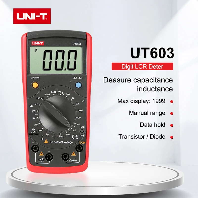 Capacitance Multimeter Lntelligent Automatic UNI-T UT601 Diode Handheld Portable Resistance Tester