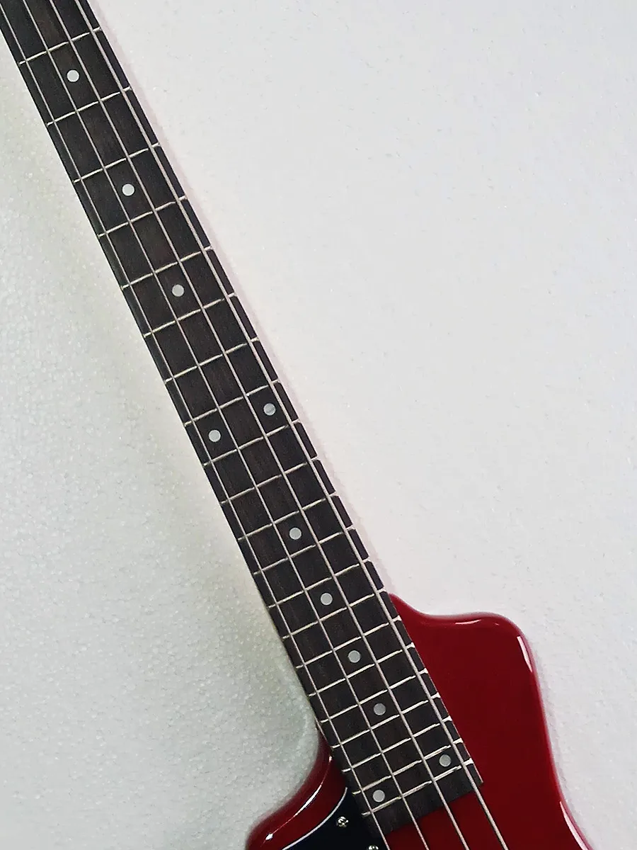 Electric Bass Glossy Red Left-handed 4 String Hofner short Bass Mini Travel Guitar