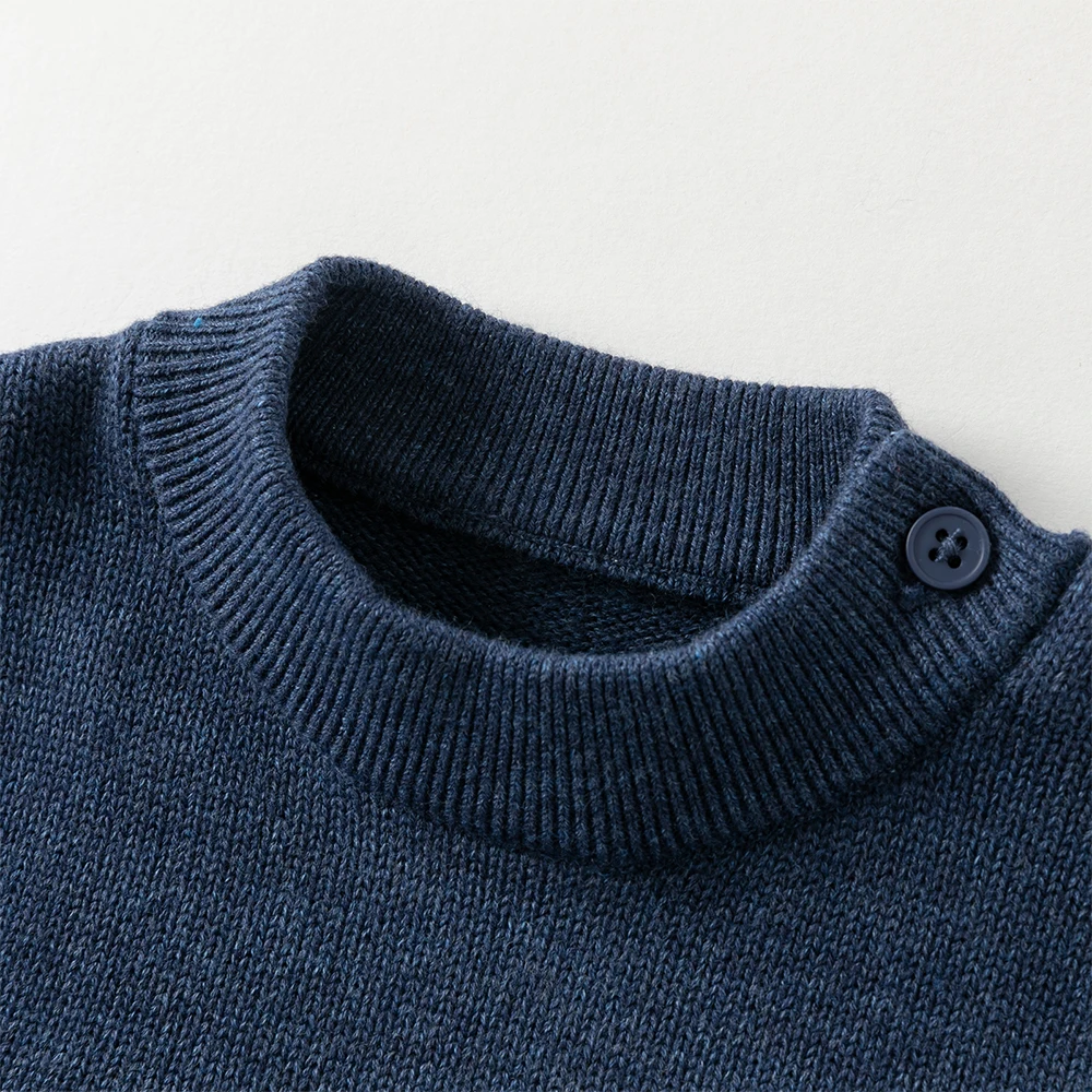 ديف بيلا الأطفال سترة الخريف الشتاء الأولاد موضة نصف عالية طوق محبوك القمم الاطفال القطن الخالص البلوز DB4254268 #4