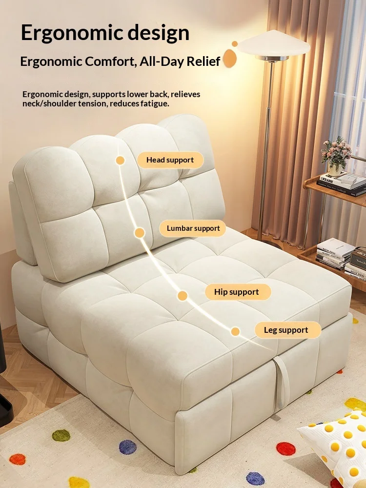 Extendable Sofa Bed Villa Living Room Sofa Dual-purpose Folding Sofa Multifunctional Pull-out Telescopic Two-in-one