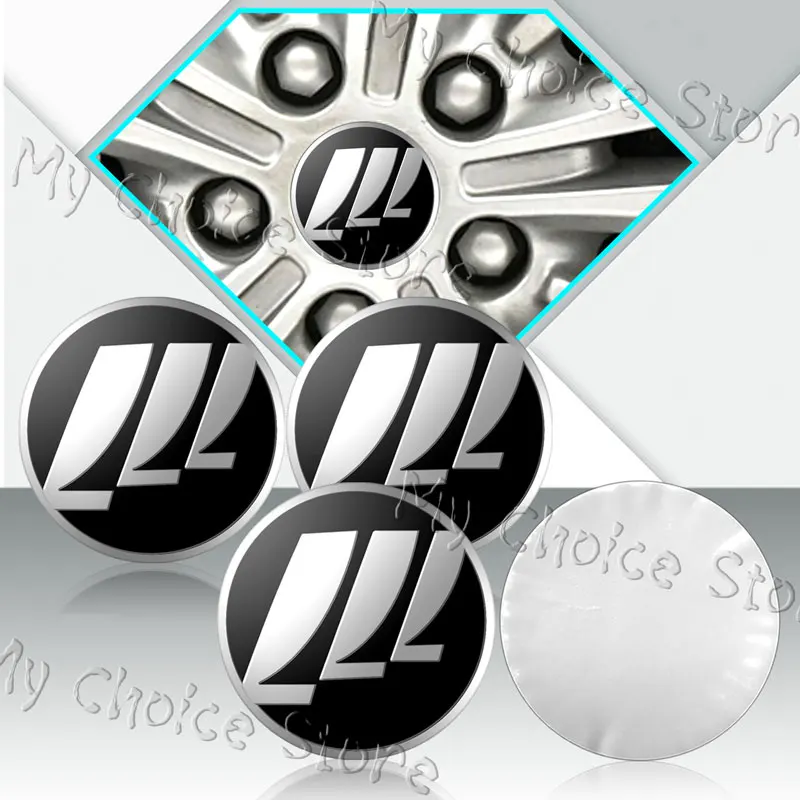 Car Decor Aluminum 4Pcs 56mm Car Wheel Center Hub Caps Dust-proof Stickers For Lifan X60 X50 X80 320 520 620 Solano 125CC