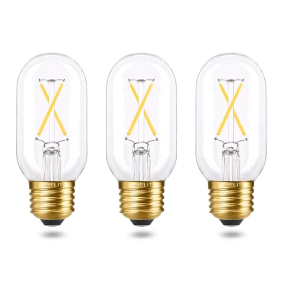

T45/T14 E26 LED Bulbs Dimmable, 2W 25 Watt Equivalent,Soft White 3000K, Tube LED Light Bulb, Vintage Edison Filament Bulb for M