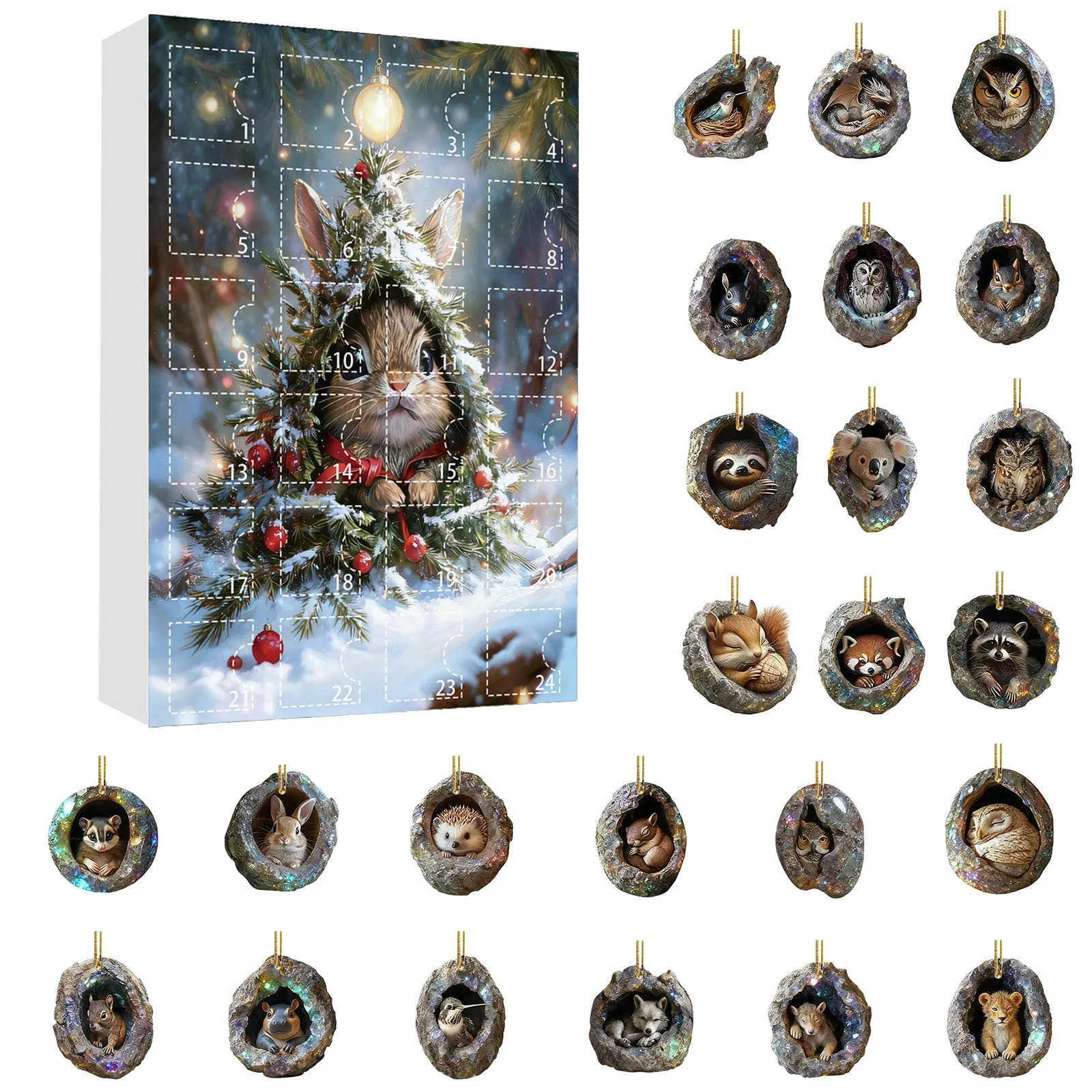 Large Digital Timer for Sports Christmas Tree Hole Themed Countdown Calendar 24 Day Count down until Christmas Calendars