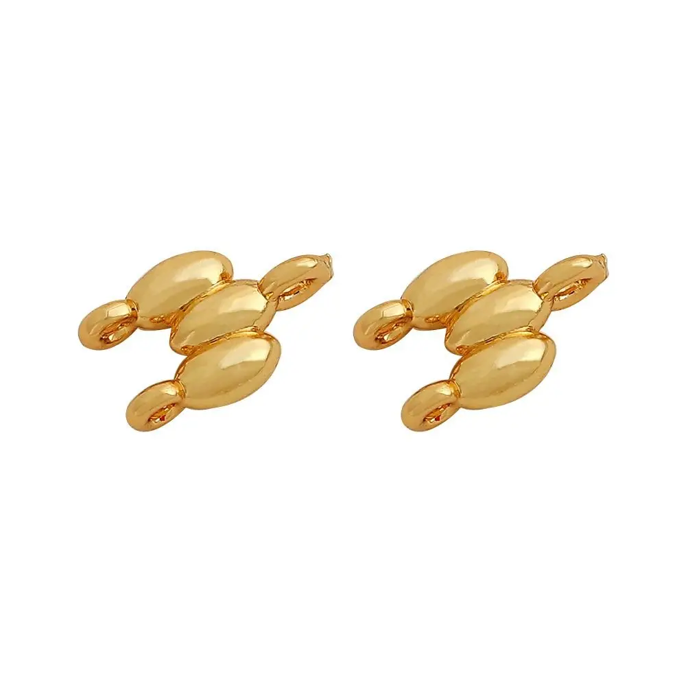 50Pcs 18K Gold Plated Gold Plated Connectors 11mm*7mm Size Brass Material Brass Connectors Gold Plated Finish 2-Row Design