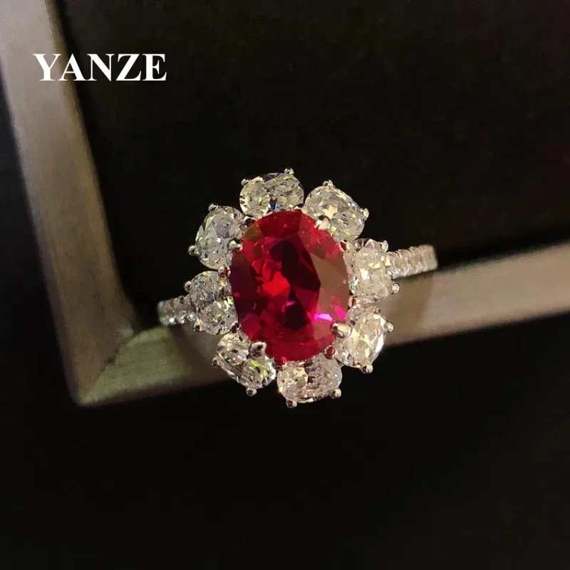 

2.5 CT 5A Lab Grown Ruby Ring For Women 925 Sterling Silver 18k Gold Plated Ring