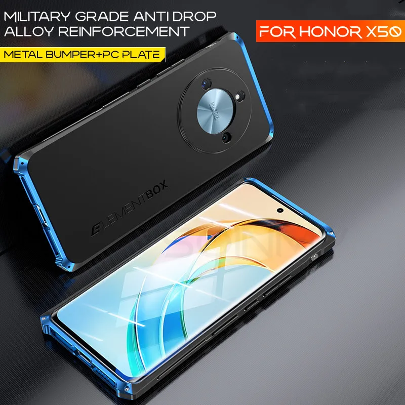 Shockproof Metal Armor Phone Case For Honor X50 X40GT X40 X30 X20 X10 X9 Magic 4 Pro Luxury Aluminum Matte PC Full Cover Fundas