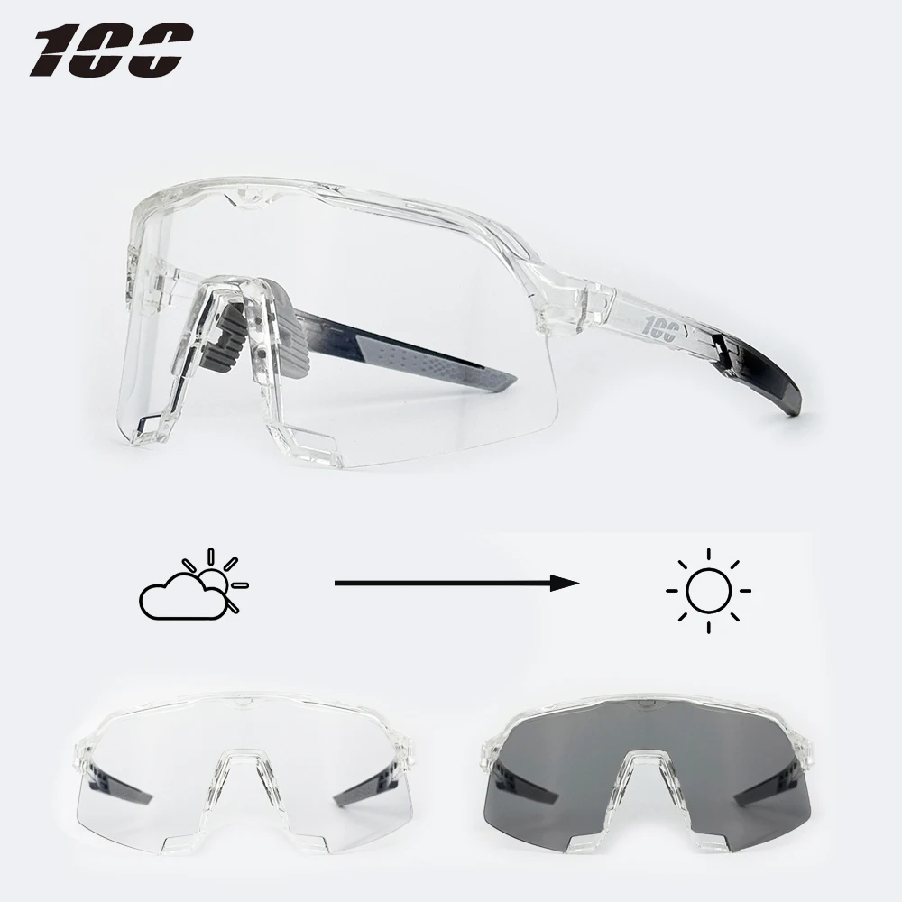

100 Outdoor Sports Photochromic Cycling Glasses for Men and Women bicycle Cycling Glasses Sunglasses with UV400 Protection