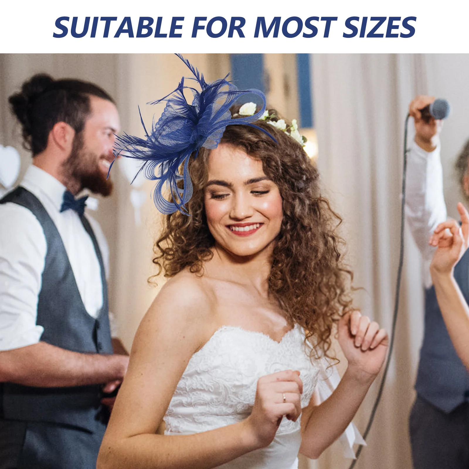 

Hair Band Fascinator Clip Headband Artificial Plume Elegant Veil Design For Women Wedding Tea Party Cocktail