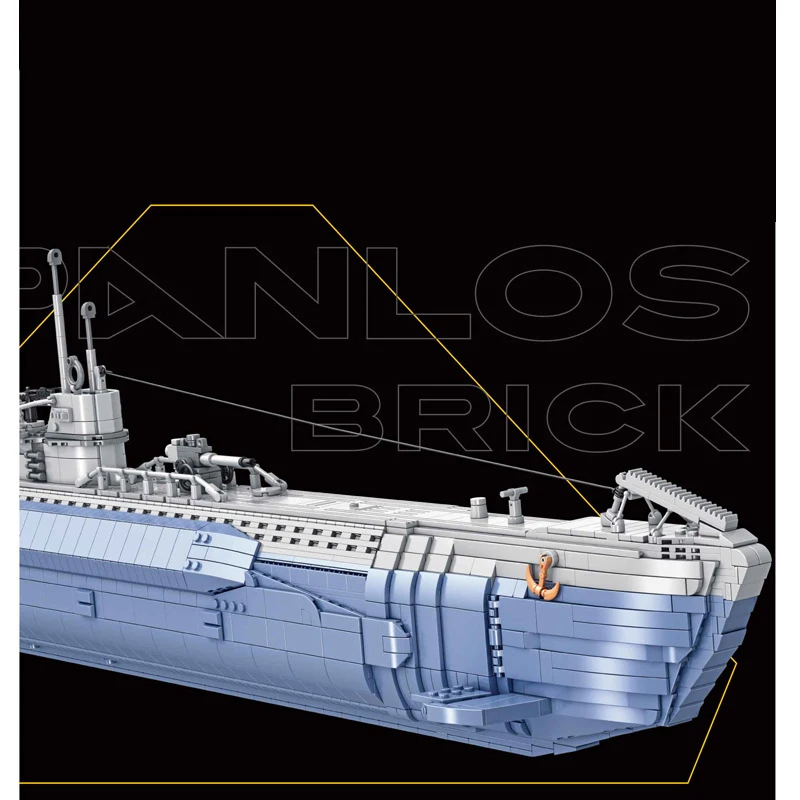

German Military Untersee-Boot Large U-shaped Submarine Building Blocks Compatible With LEGO WW2 Arms Bricks Toys Model