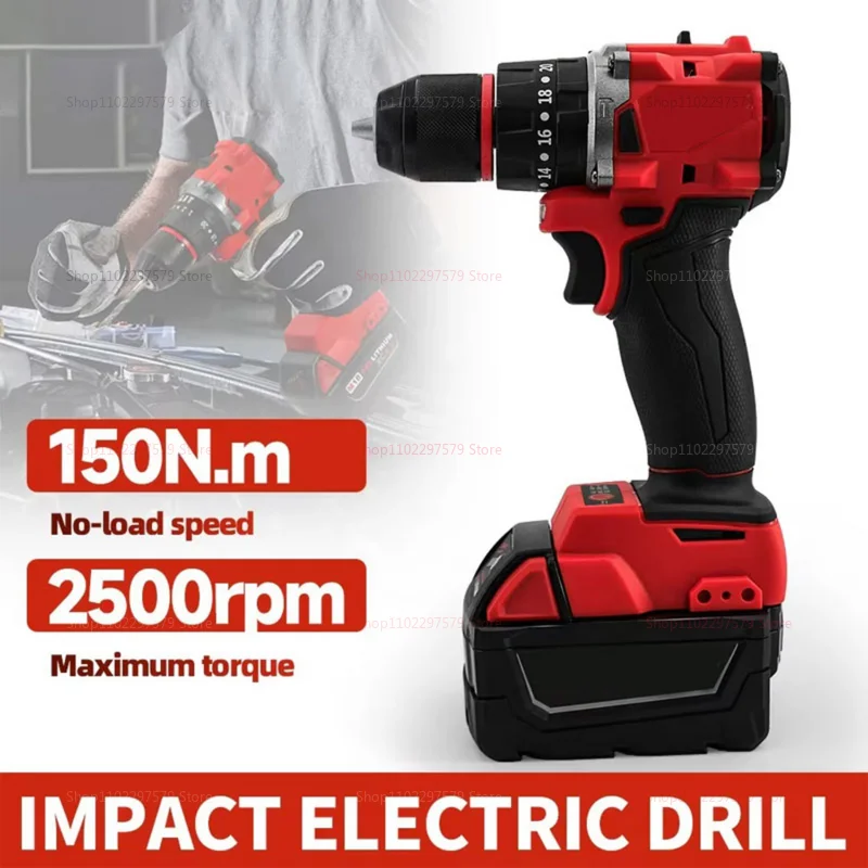 Small Electric Brushless Impact Drill 150Nm Cordless Power Tool for Home Renovation Use Compatible with 18V Makita Batteries