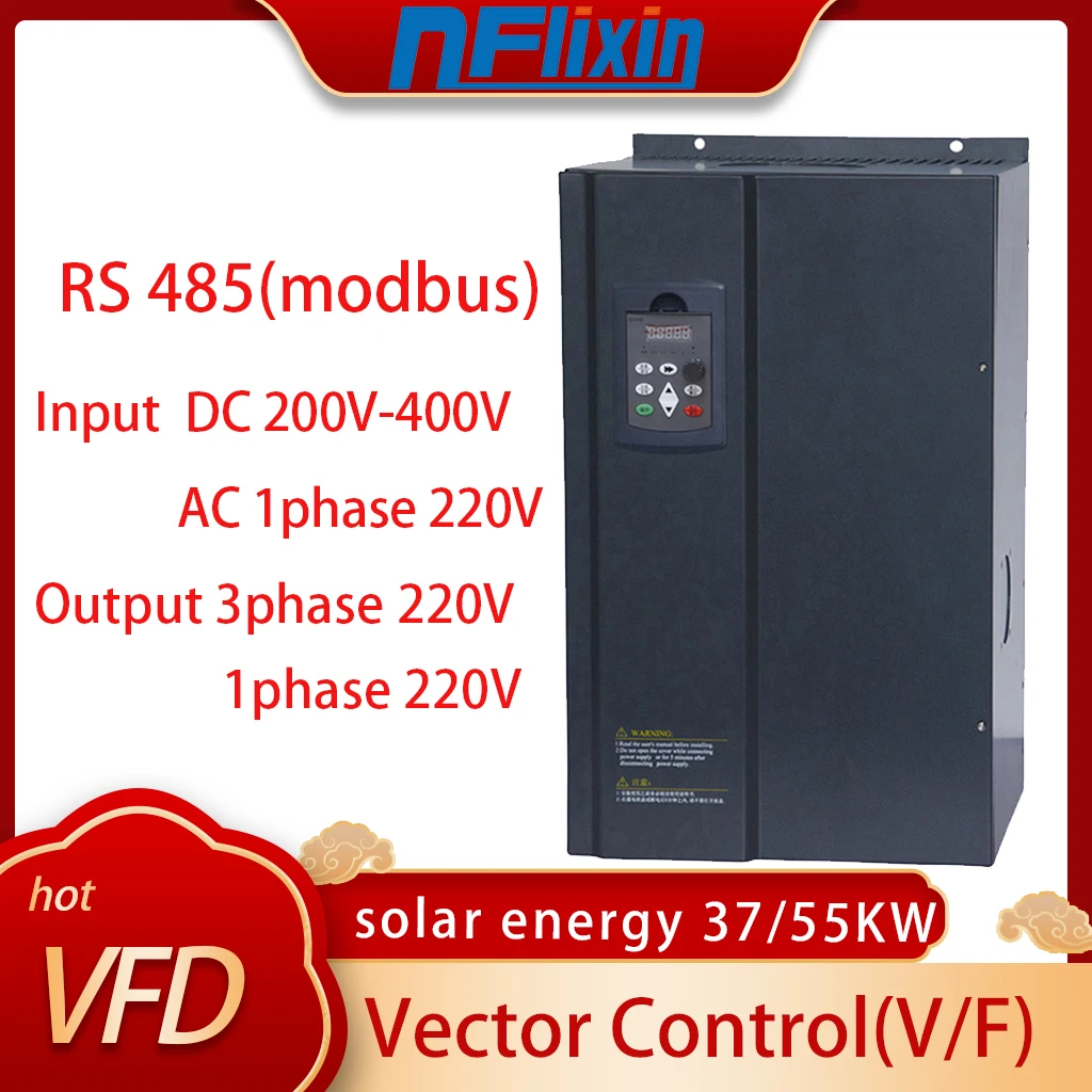 HOT!  VFD Solar 37KW-55KW 220V Variable Frequency Drive Water Pump Drive Inverter Converter for 3/1 Phase Motor Speed Control