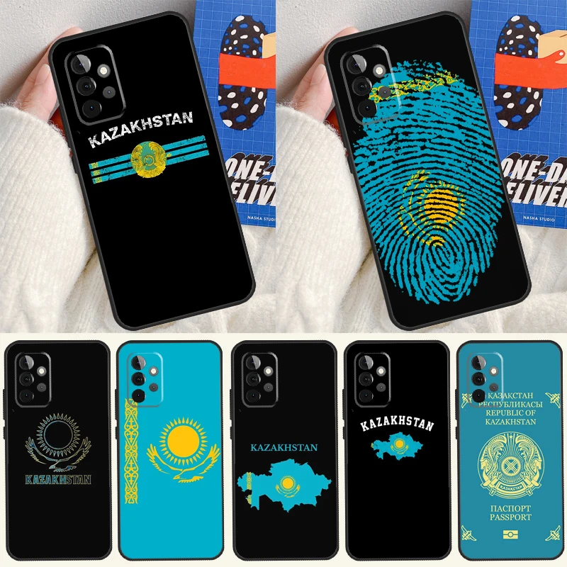 Kazakhstan Flag Art For Samsung Galaxy A34 A54 A14 A13 A52S A33 A53 A73 A12 A22 A32 A52 A72 A71 A51 Phone Case