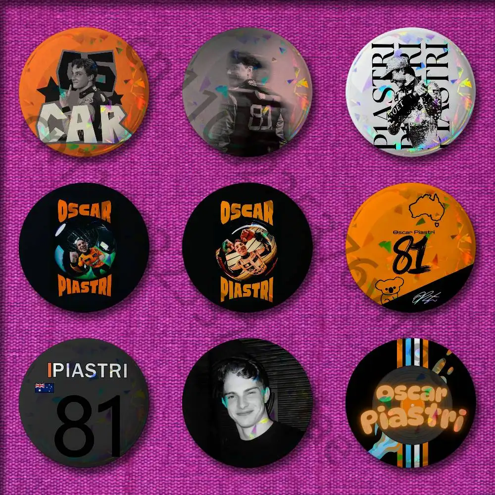 

O-Oscar P-Piastri Badges 32mm 25mm 44mm 75mm 58mm Round Pin Brooch Hat Cap Souvenir Cosplay Gift Decorations