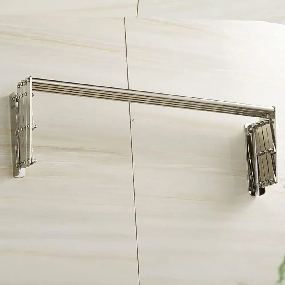 Space-Saving Wall-Mounted Clothes Drying Rack, Adjustable Indoor/Outdoor Retractable Hanger, Easy Install, 4 Tracks, 70cm