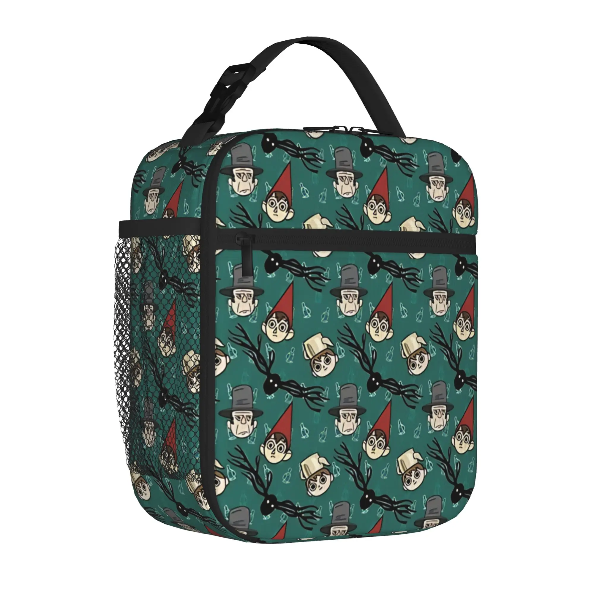 1 Piece Portable Lunch Container folk cartoon  Zipper Closure Durable Pocket OTGW For Lunch Box Bag