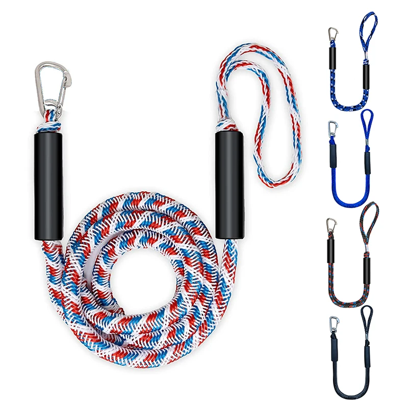 Corde d'amarrage multicolore S6 lignes élastiques, cordons marins, attaches de choc, kayak, motomarine, jet ski, ponton, canoë, bateau à moteur, accessoires