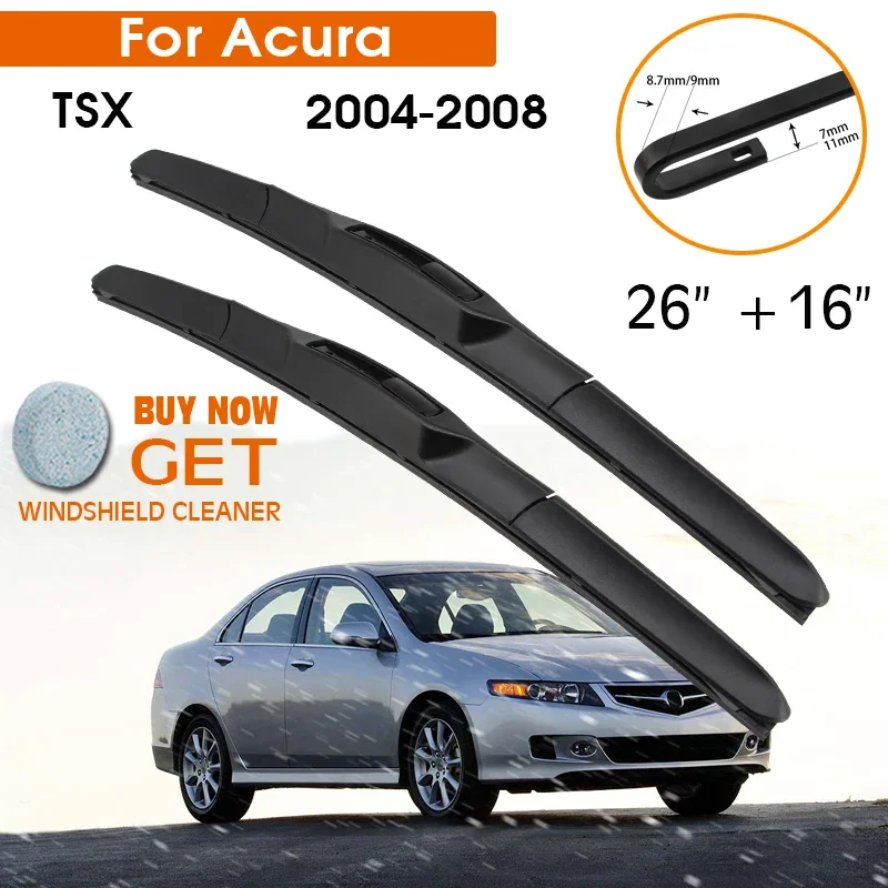 

Car Wiper Blade For Acura TSX 2004-2008 Windshield Rubber Silicon Refill Front Window Wiper 26"+16" Auto Accessories