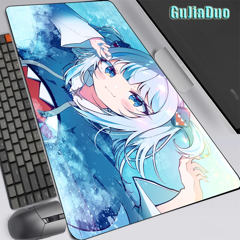 

Gawr Gura Gamer Extra Large 40x90 Comic Mouse Pad Laptop Play Mat Gaming Accessories Kawaii Anime Mousepad Table Pad Pc Cushion