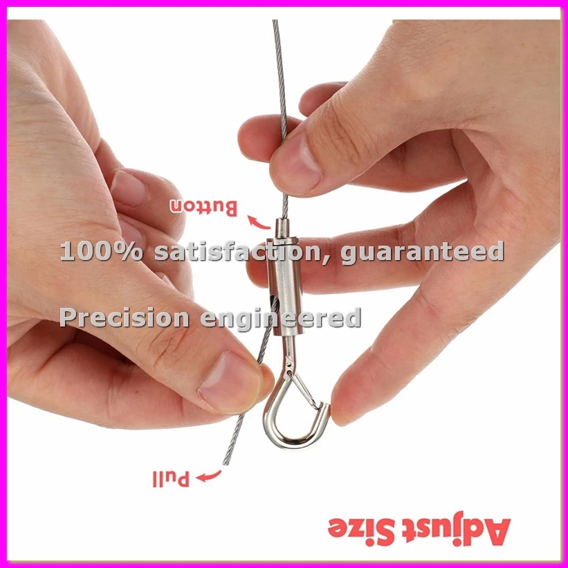 8PCS Adjustable Picture Hanging Wire Kit, 6.6FT Heavy Duty Stainless Steel Wire for Hanging Pictures, Frame, Mirrors-ABFB