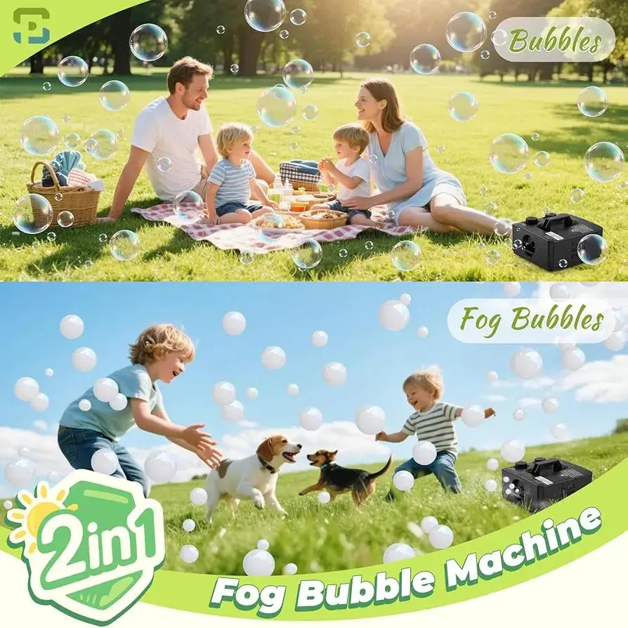 Fog Bubble Machine Portable Smoke Bubble Machine  for Indoor Outdoor Party Wedding Birthday Photograph Christmas Halloween toys