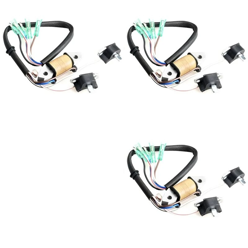 3X 69P-85541-19 Charge Coil Coil Pulser Assy 61N-85543-09 For Yamaha 25HP 30HP 2 Stroke Boat Motor 69P-85541-09-M54K