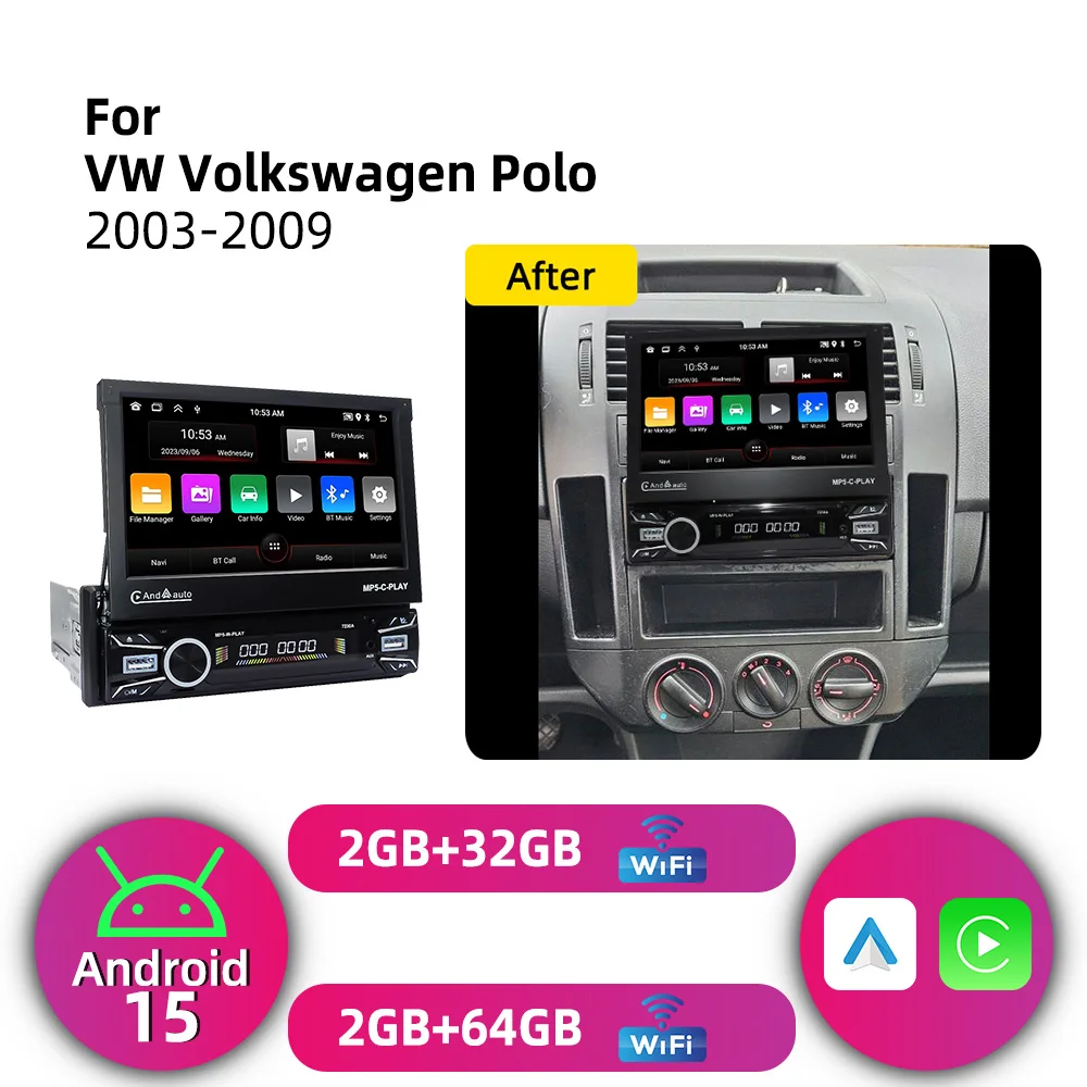 For VW Volkswagen Polo 2003-2009 7