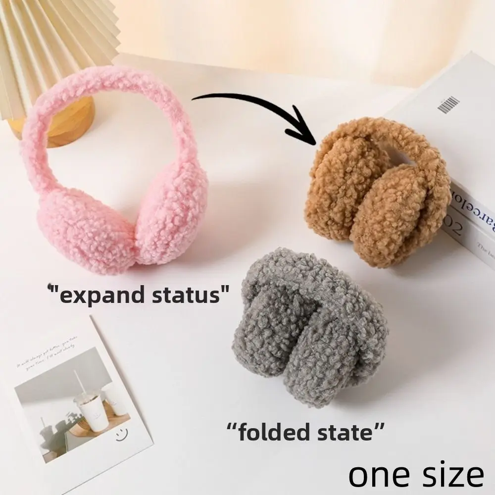 Fashion Versatile Winter Ear Muffs Folding Windproof Warm Winter Earmuffs Thickened Solid Color Ear Warmer Women Men