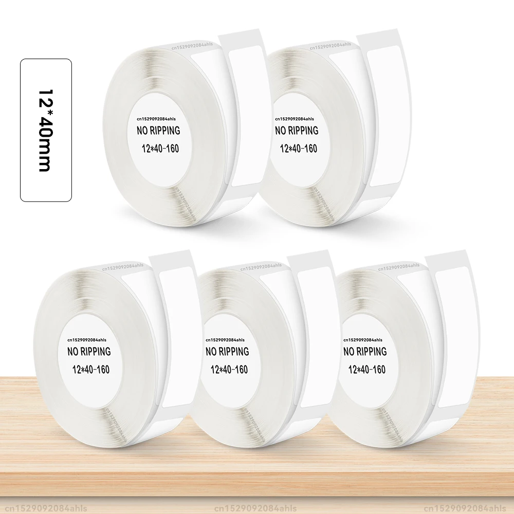 5PK D11 Label Sticker 12*40mm White Label Tape Niimbot D110 Label Paper Self Ahdesive Label Roll for Niimbot D11 D101 Printer