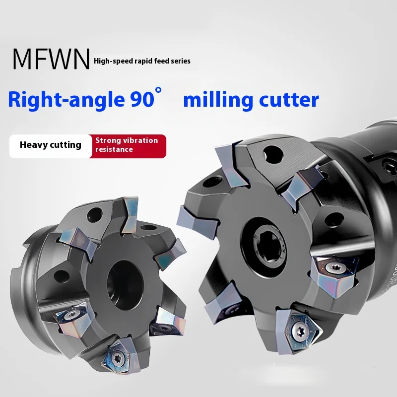 

MFWN Double-sided Hexagonal Plane Heavy Cutting MFWN90063R Indexable End Mill Fast Feed Face Milling Cutter WNMU0806 CNC Lathe