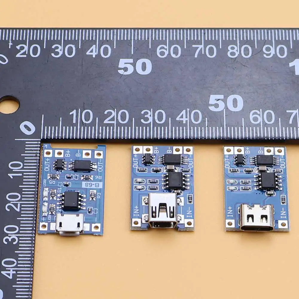 YanXi 2-10PCS Micro USB/Type-C/Mini USB 5V 1A 18650 TP4056 Lithium Battery Charger Module Charging Board With Dual Protection