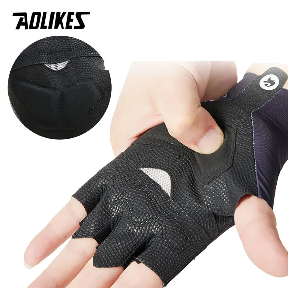 AOLIKES 1 Pair New Cycling Half Finger Gloves Anti-slip Bicycle Mittens Racing Road Bike Glove MTB Biciclet Guantes Ciclismo