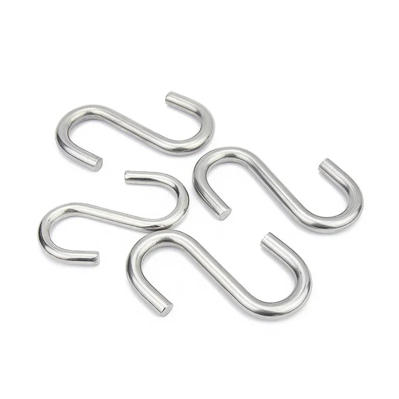 1-5pcs M2-M10 304 Stainless Steel S-Shape Hooks Multi-function Railing S Clothes Hanger Hook Clasp Kitchen Balcony Storage Tools