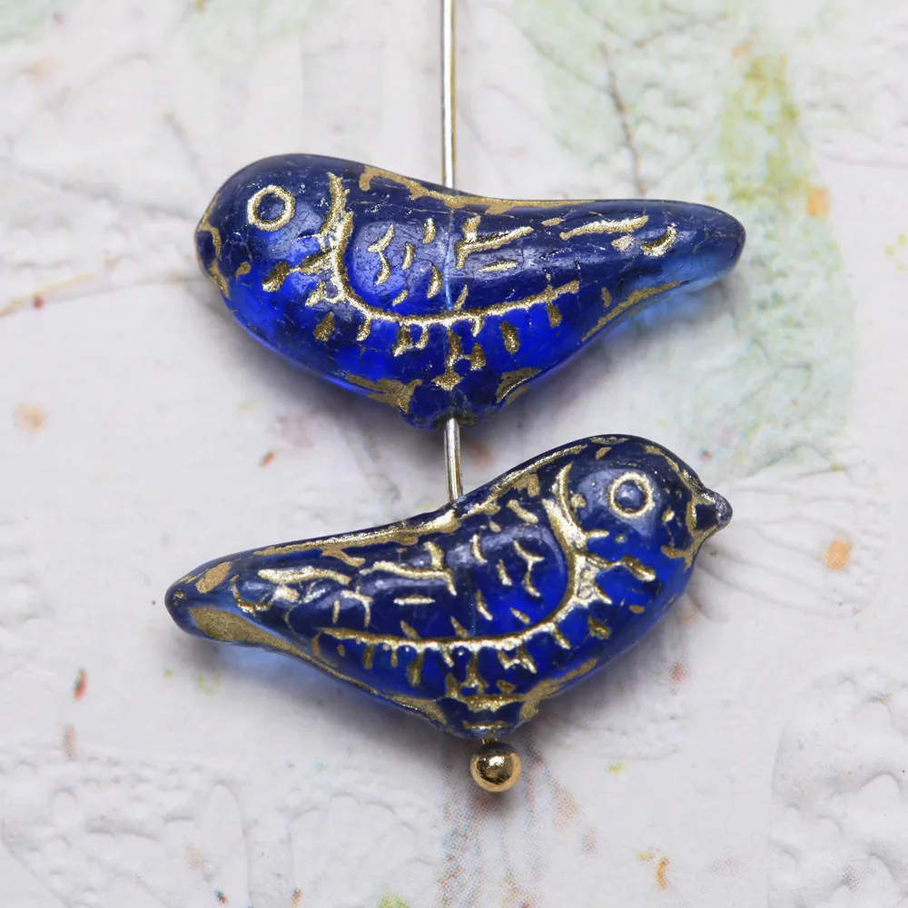 10PCS  Robin Bird Glazed Loose Beads for Jewelry Making Bracelets Necklace Charms Supplies DIY Glass Accessories 20*8mm image 5
