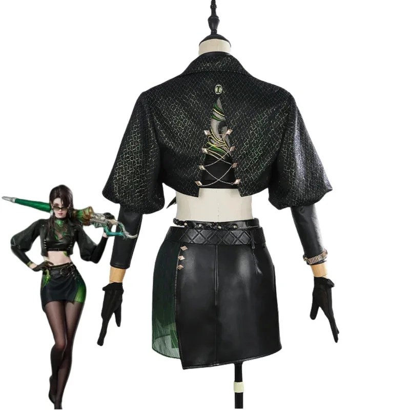 Game Naraka: Bladepoint Valda Cui Cosplay Costume Anime Skin Short Coat PU Skirt Uniform Woman Sexy Carnival Christmas Suitx;8's
