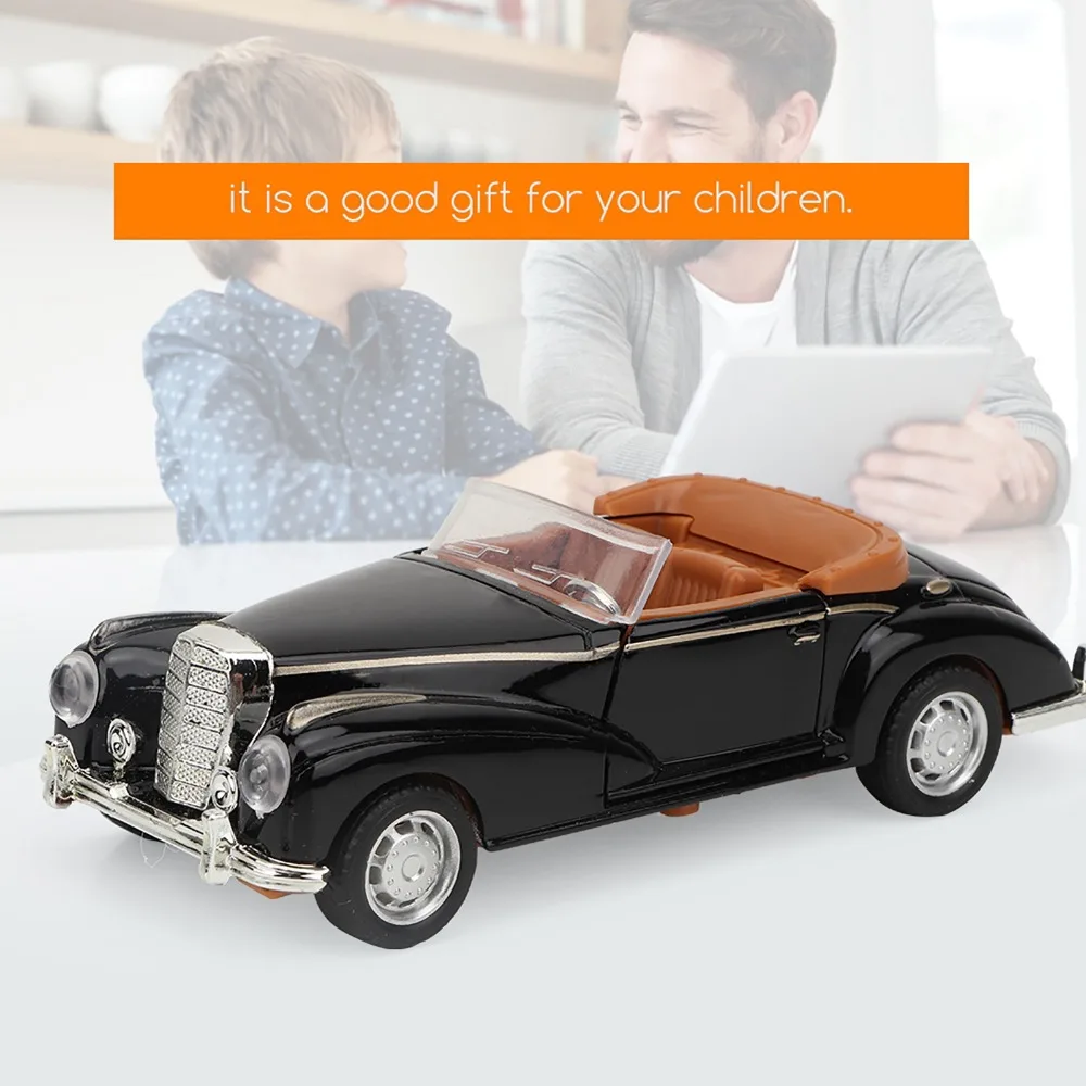 New 1:36 Mini Stimulation Alloy Classic Car Alloy Pull Back Retro Convertible Car Model Door Open Car Holiday/Birthday Gift