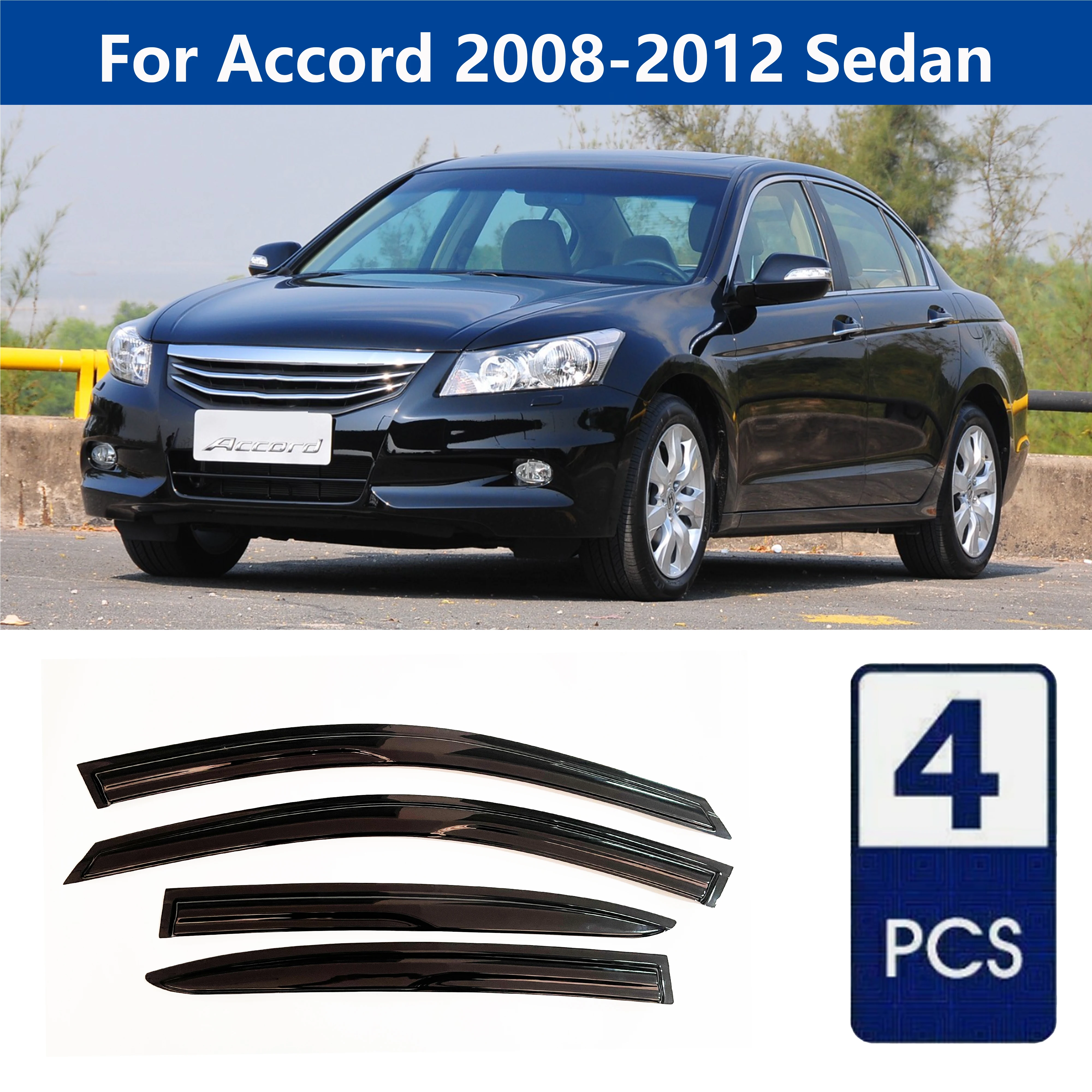 

Высококачественные дефлекторы окон AIBAP (4 шт., 1,8 мм) для Honda Accord 2008-2012 Седан, защита от дождя и солнца